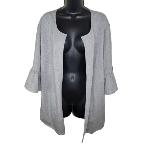 AnyBody gray Knit bell sleeve open cardigan size XL - Picture 1 of 7